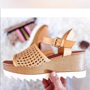 Universal Thread Tan Woven Wedge Sandals